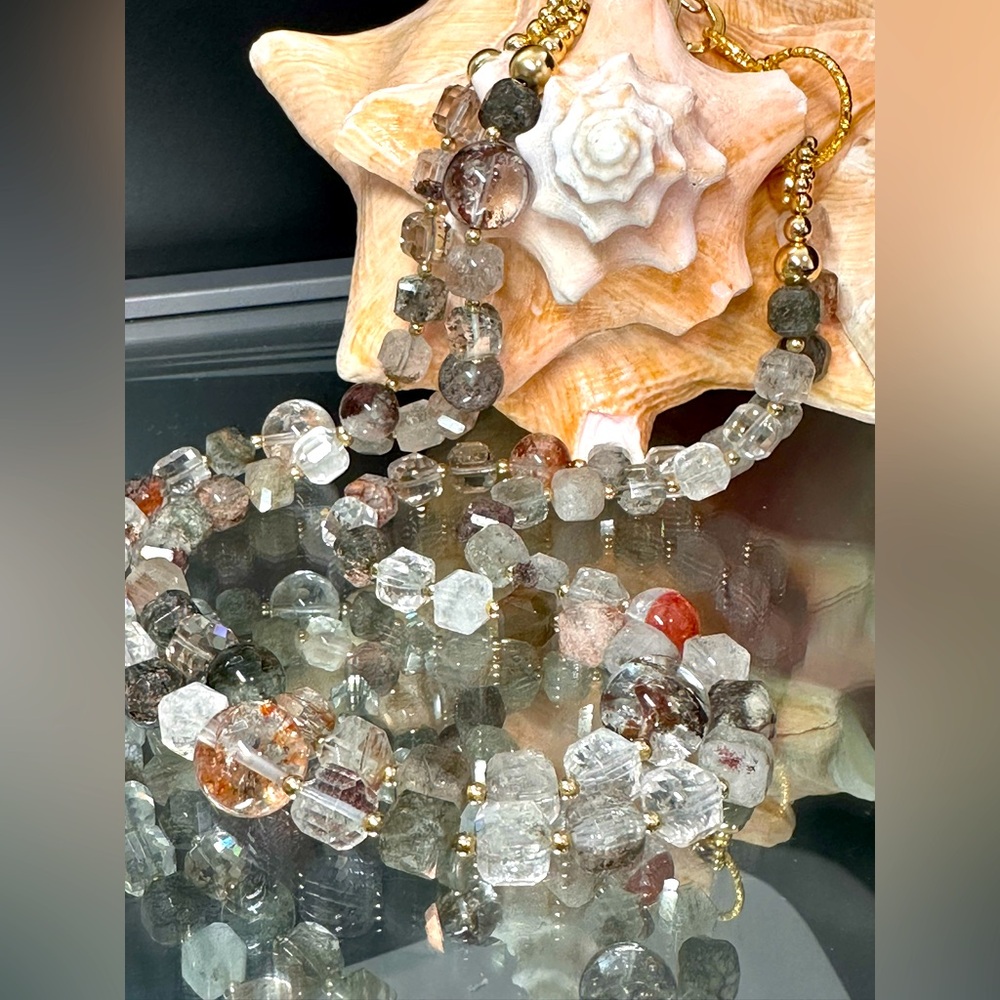 GOLDEN PHANTOM QUARTZ STONES NATURAL NECKLACE